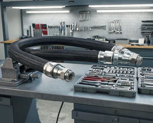 Industrial hose assembly bench